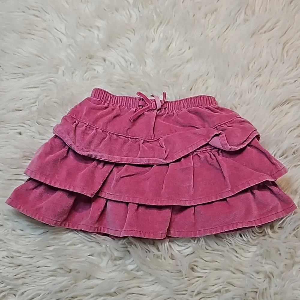 Baby Gap Mauve Pink Velour Ruffle Tier Skort